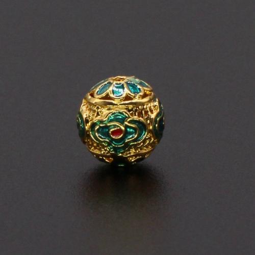 Brass Beads, gold color plated, DIY & enamel, nickel, lead & cadmium free, 7.84mm, Hole:Approx 1mm, Sold By PC