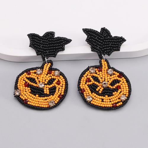 New Hot Halloween Jewelry and Decor, Cloth, with Seedbead, Halloween Design & different styles for choice & for woman & with rhinestone, more colors for choice, Sold By Pair