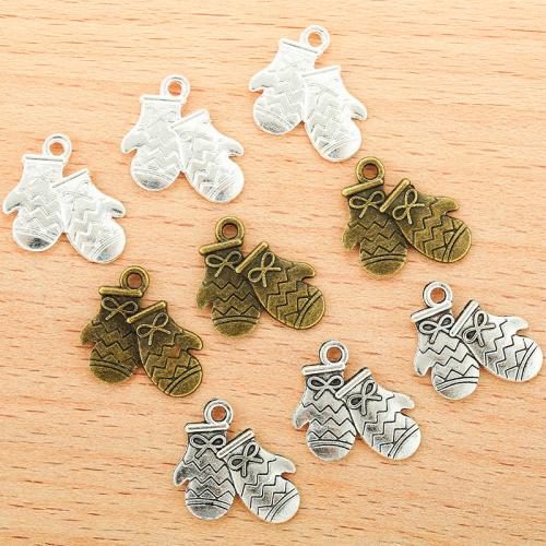 Zinc Alloy Christmas Pendants Christmas Glove plated DIY Sold By Bag