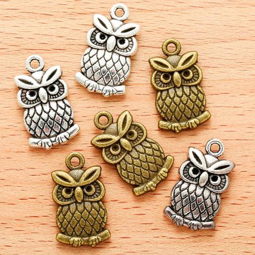 Tibetan Style Animal Pendants, Owl, plated, DIY, more colors for choice, 21x12mm, 100PCs/Bag, Sold By Bag