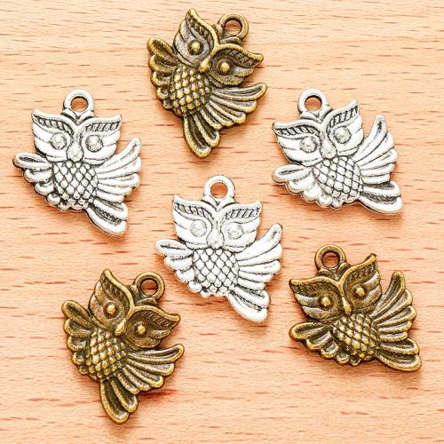 Zinc Alloy Animal Pendants Owl plated DIY Sold By Bag