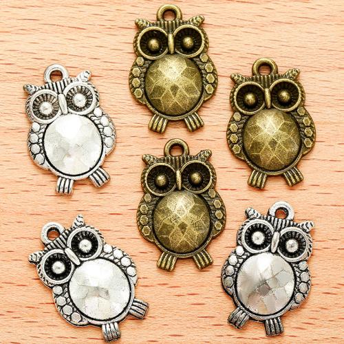 Pendentifs animaux en alliage de zinc, hibou, Placage, DIY, plus de couleurs à choisir, 21x14mm, 100PC/sac, Vendu par sac