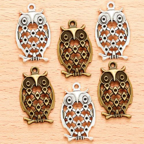 Tibetan Style Animal Pendants, Owl, plated, DIY, more colors for choice, 31x19mm, 100PCs/Bag, Sold By Bag