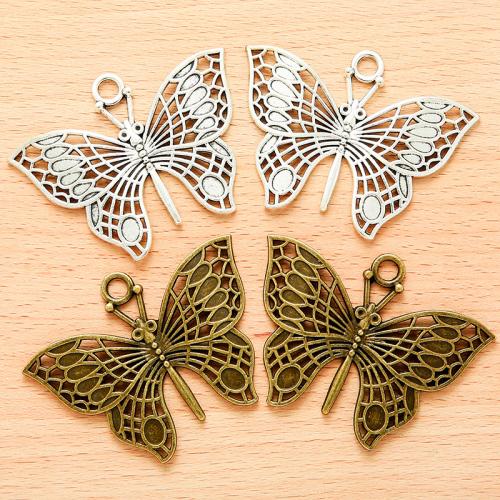 Pendentifs animaux en alliage de zinc, papillon, Placage, DIY, plus de couleurs à choisir, 62x42mm, 100PC/sac, Vendu par sac