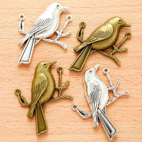 Pendentifs animaux en alliage de zinc, oiseau, Placage, DIY, plus de couleurs à choisir, 50x39mm, 100PC/sac, Vendu par sac