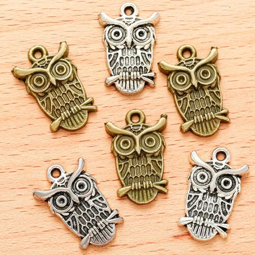 Tibetan Style Animal Pendants, Owl, plated, DIY, more colors for choice, 23x14mm, 100PCs/Bag, Sold By Bag