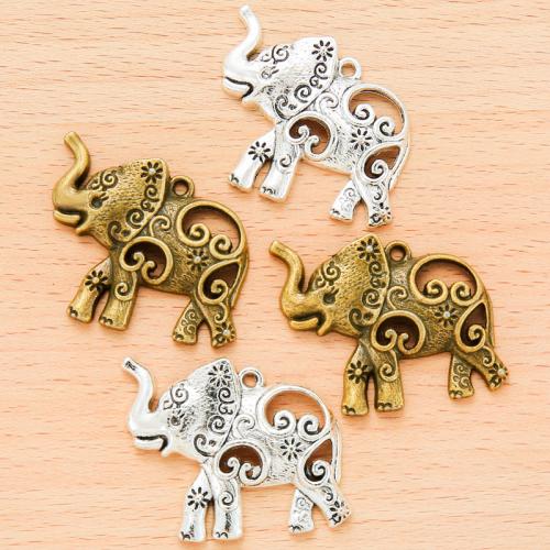 Tibetan Style Animal Pendants, Elephant, plated, DIY, more colors for choice, 47x32mm, 100PCs/Bag, Sold By Bag