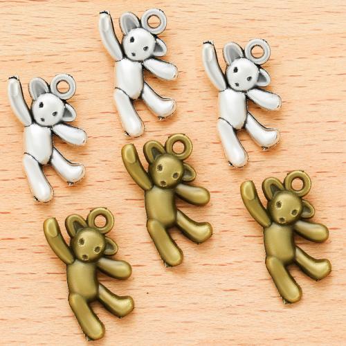 Tibetan Style Animal Pendants, Bear, plated, DIY, more colors for choice, 20x13mm, 100PCs/Bag, Sold By Bag