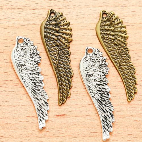 Wing Shaped Zinc Alloy Privjesci, Cink Alloy, pozlaćen, možete DIY, više boja za izbor, 48x15mm, 100računala/Torba, Prodano By Torba