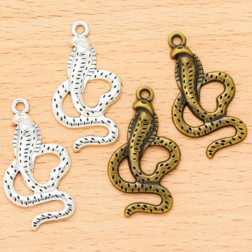 Tibetan Style Animal Pendants, Snake, plated, DIY, more colors for choice, 35x20mm, 100PCs/Bag, Sold By Bag