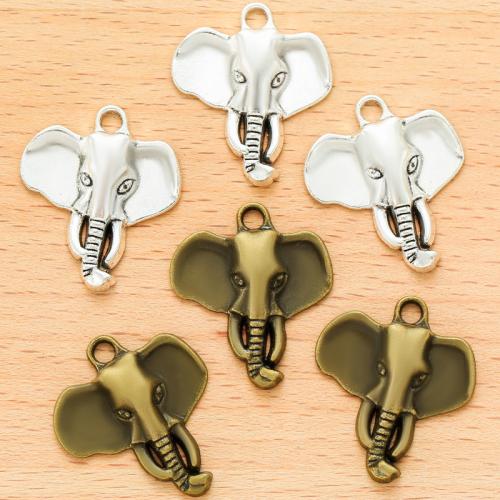 Pendentifs animaux en alliage de zinc, éléphant, Placage, DIY, plus de couleurs à choisir, 26x23mm, 100PC/sac, Vendu par sac