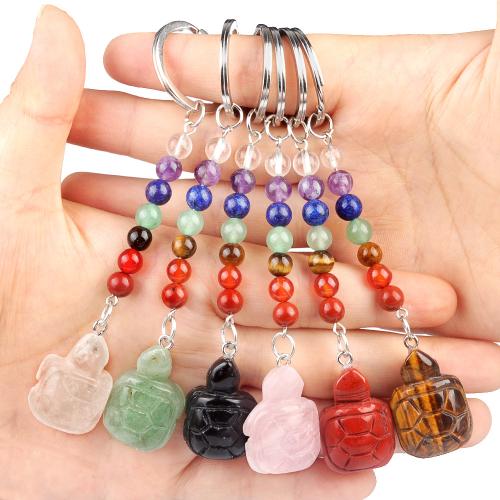 Iron Key Clasp, Natural Stone, with Iron, Turtle, fashion jewelry & different materials for choice, more colors for choice, Sold By PC