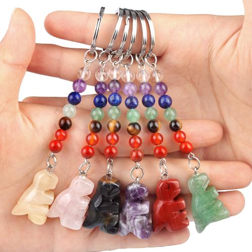 Iron Key Clasp, Natural Stone, with Iron, Dinosaur, fashion jewelry & different materials for choice, more colors for choice, Sold By PC