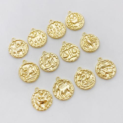 Brass Jewelry Pendants plated DIY gold Diameter 14-15mm Thickness 2mm Sold By PC