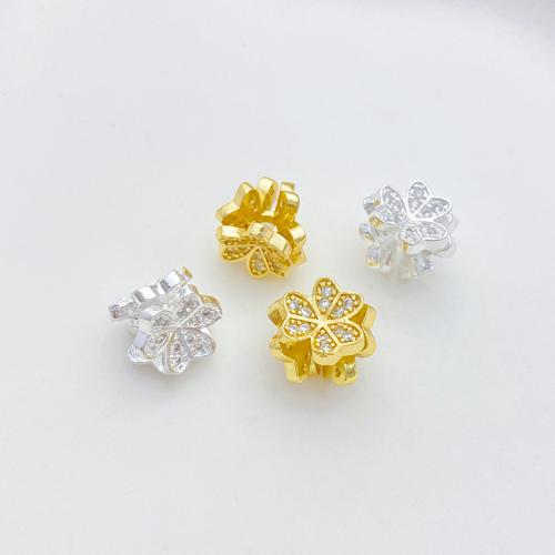 Entretoise de perles en laiton, Placage, DIY & pavé de micro zircon, plus de couleurs à choisir, 12x10mm, Vendu par PC