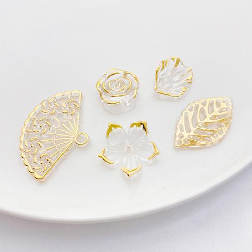 ABS Plastic Pendants, DIY & different styles for choice, gold, Sold By PC