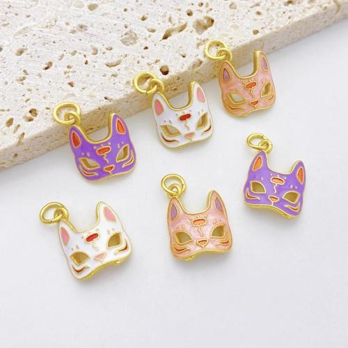 Brass Jewelry Pendants Mask plated DIY & enamel Sold By PC