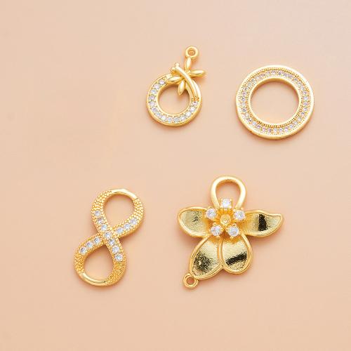 Cubic Zirconia Micro Pave Latão Connector, cobre, banhado, DIY & tamanho diferente para a escolha & Vario tipos a sua escolha & micro pavimento em zircônia cúbica, Mais cores pare escolha, vendido por PC