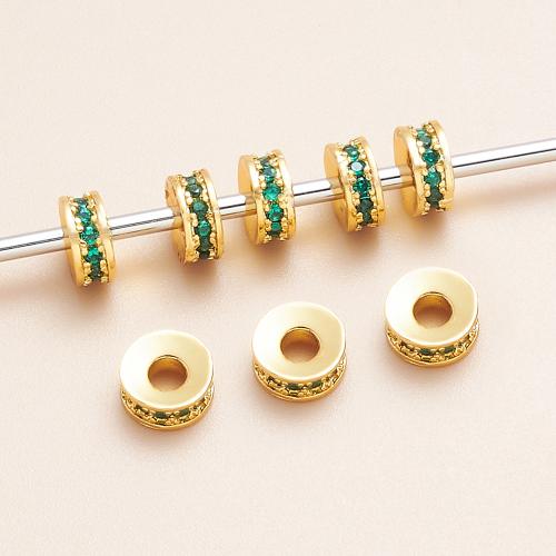 Brass Spacer Beads, plated, DIY & different size for choice & micro pave cubic zirconia, more colors for choice, Sold By PC