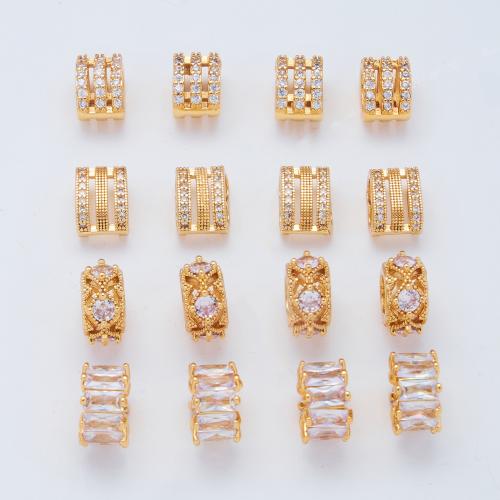 Brass Spacer Beads, plated, DIY & different size for choice & different styles for choice & micro pave cubic zirconia, more colors for choice, Sold By PC