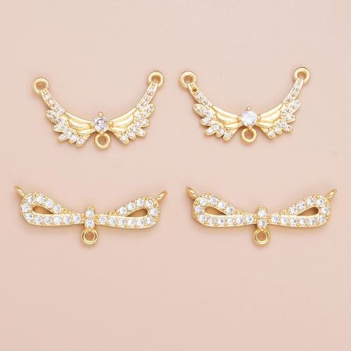 Cubic Zirconia Micro Pave bronze Pingente, cobre, banhado, multihole & DIY & Vario tipos a sua escolha & micro pavimento em zircônia cúbica, dourado, vendido por PC