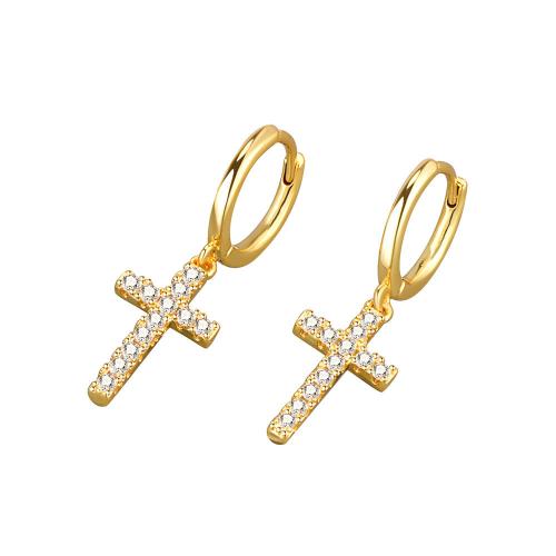 Boucles d'oreilles en laiton zircon cubique pavent, Placage, pavé de micro zircon & pour femme, plus de couleurs à choisir, 12x29mm, Vendu par paire