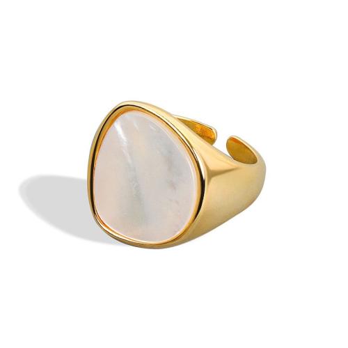 Brass Finger Ring, with Pearl Oyster, plated, for woman, more colors for choice, Sold By PC