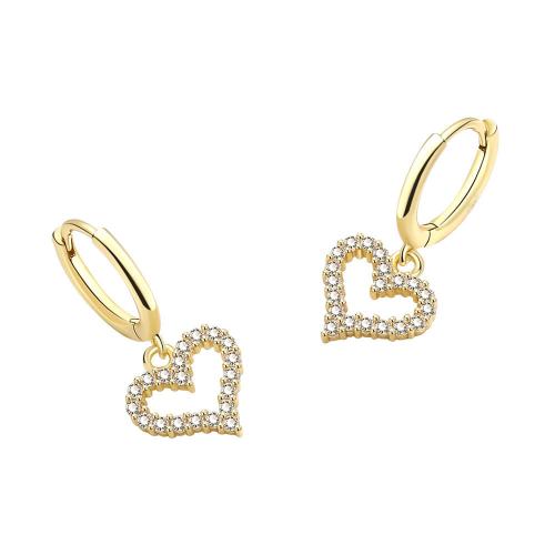 Cubic Zirconia Micro Pave Brass Earring, plated, micro pave cubic zirconia & for woman, more colors for choice, 10.80x23.50mm, Sold By Pair