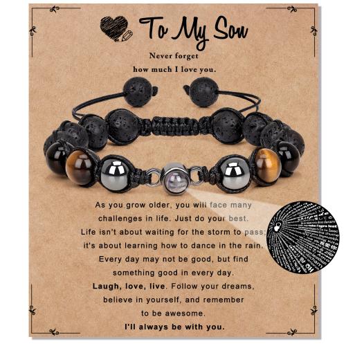 Tibetan Style Miniature Projection Bracelet, with Wax Cord & Gemstone, Unisex & different designs for choice, more colors for choice, Sold By PC