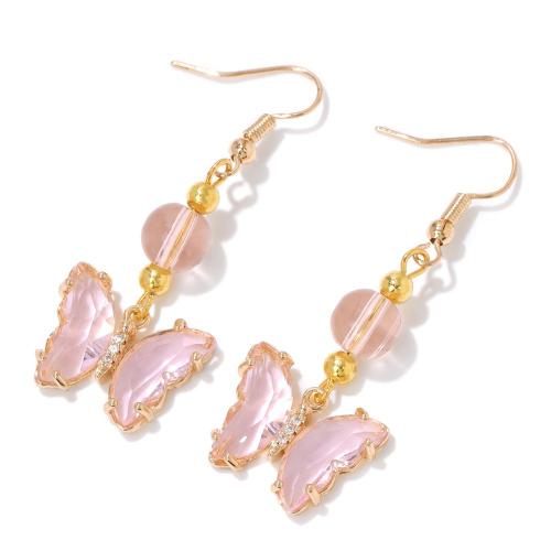 Tibetan Style Drop Earrings, with Crystal, for woman, more colors for choice, Sold By Pair