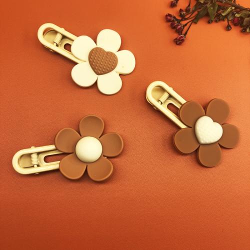 Alligator Hair Clip, Resin, with Tibetan Style, for children, more colors for choice, 60mm, Sold By PC