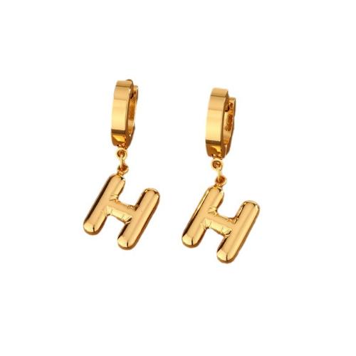 Huggie Hoop Drop Earring 304 Stainless Steel fashion jewelry & for woman golden 50mm Sold By Pair