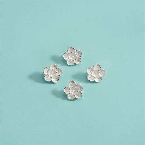 925 Sterling Silver Beads, Flower, DIY & double-hole, 9.50x5mm, Hole:Approx 1.9mm, Sold By PC