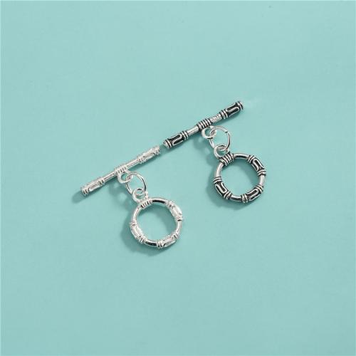 Sterling Silver Toggle Clasp, 925 de prata esterlina, DIY, Mais cores pare escolha, O:12.2mm;T:20.4mm, vendido por PC