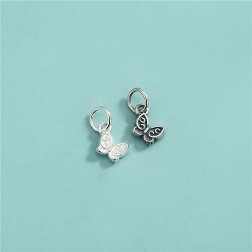 925 Sterling Silver Pendant, Butterfly, DIY, more colors for choice, 6.50x5mm, Sold By PC