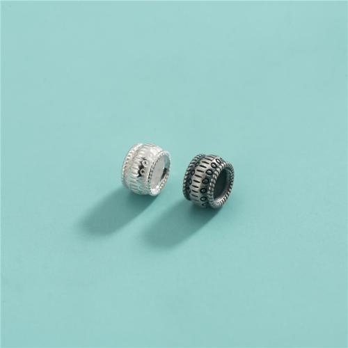 スペーサービーズジュエリー, 925スターリングシルバー, DIY, 無色, 7.20x4.50mm, 穴:約 4.2mm, 売り手 パソコン