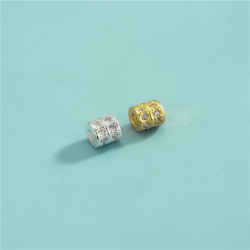 Spacer Beads Jewelry 925 Sterling Silver DIY & micro pave cubic zirconia Approx 1.6mm Sold By PC