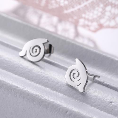 Stainless Steel Stud Earrings 304 Stainless Steel Snail fashion jewelry & for woman Sold By Pair