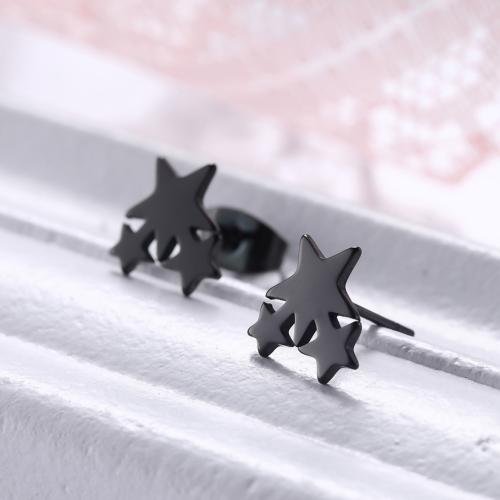 Stainless Steel Stud Earrings 304 Stainless Steel Star fashion jewelry & for woman Sold By Pair