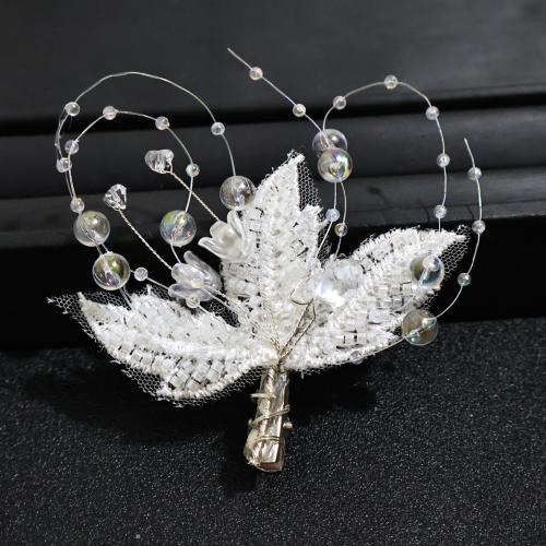 Alligator Hair Clip, Brass, with Etamine & Crystal, fashion jewelry & for woman, 90x70mm, 3PCs/Bag, Sold By Bag