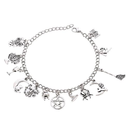 Halloween Bracelet Zinc Alloy with 50mm extender chain silver color plated Unisex & Halloween Jewelry Gift nickel lead & cadmium free Length 200 mm Sold By PC