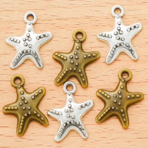 Tibetan Style Animal Pendants, Starfish, plated, DIY, more colors for choice, 18x14mm, 100PCs/Bag, Sold By Bag