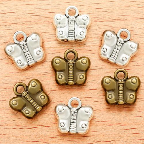 Tibetan Style Animal Pendants, Butterfly, plated, DIY, more colors for choice, 12x12mm, 100PCs/Bag, Sold By Bag