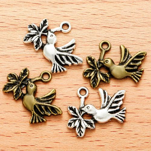 Tibetan Style Animal Pendants, Bird, plated, DIY, more colors for choice, 20x14mm, 100PCs/Bag, Sold By Bag