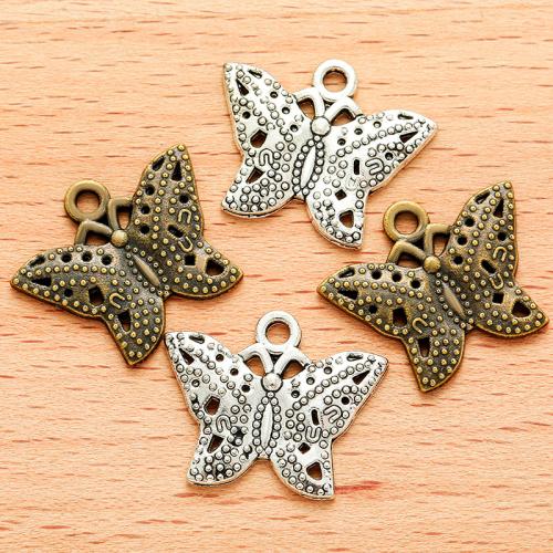 Tibetan Style Animal Pendants, Butterfly, plated, DIY, more colors for choice, 21x17mm, 100PCs/Bag, Sold By Bag