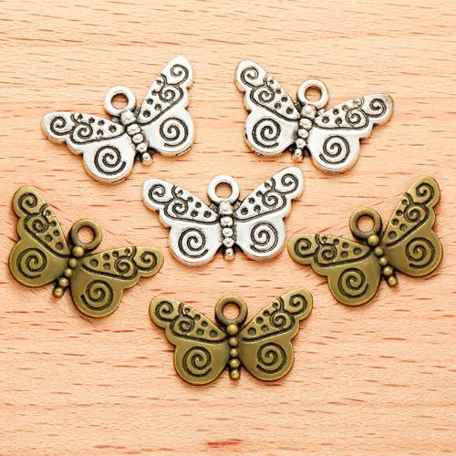 Tibetan Style Animal Pendants, Butterfly, plated, DIY, more colors for choice, 22x12mm, 100PCs/Bag, Sold By Bag