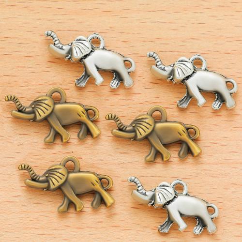 In lega di zinco animali pendenti, lega in zinco, Elefante, placcato, DIY, nessuno, 20x14mm, 100PC/borsa, Venduto da borsa