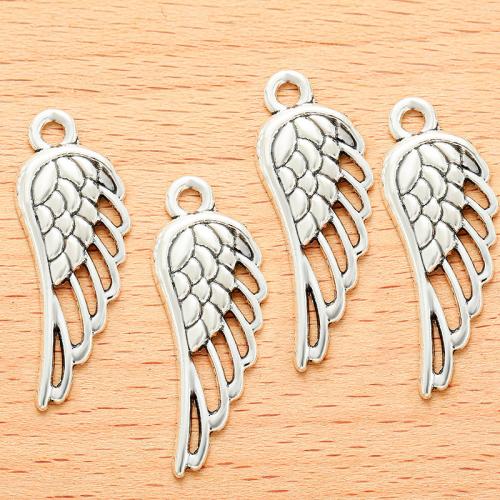 Vingeformet Zinc Alloy Pendler, Wing Shape, forgyldt, du kan DIY, flere farver til valg, 33x12mm, 100pc'er/Bag, Solgt af Bag