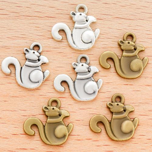 Tibetan Style Animal Pendants, Squirrel, plated, DIY, more colors for choice, 13x13mm, 100PCs/Bag, Sold By Bag