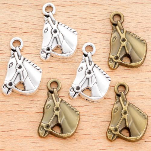 Tibetan Style Animal Pendants, Horse, plated, DIY, more colors for choice, 17x12mm, 100PCs/Bag, Sold By Bag